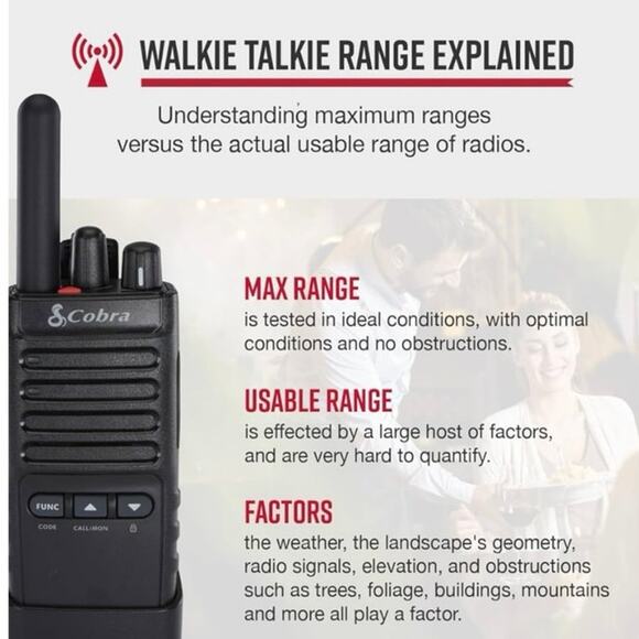 Cobra PX650 Two-Way Radio 6-Pack Walkie Talkies Long Range Rechargeable NEW - Picture 2 of 15